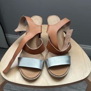 Chic Tan and Silver Sandals